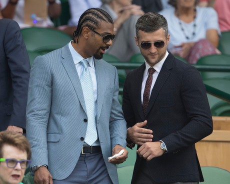 David Haye . The Wimbledon Tennis Championships 2017 Picture Andy Hooper.......daily Mail 10/07/2017 Day 7 Andy Murray V Benoit Paire David Haye And Carl Froch.