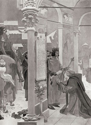 detail) 'Le roi saint Louis (Louis IX (1214-1270) appretant à partir