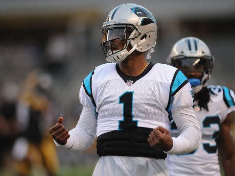 Pittsburgh, USA. 30th Aug 2018. August 30th, 2018: Panthers #1 Cam Newton,  and Steelers Head Coach Mike Tomlin during the Pittsburgh Steelers vs Carolina  Panthers game at Heinz Field in Pittsburgh, PA.