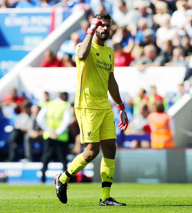 Liverpool Goalkeeper Alisson Becker Celebrates His Editorial Stock ...