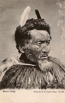 Maori Chieftain New Zealand Unattributed Postcard Editorial Stock Photo ...