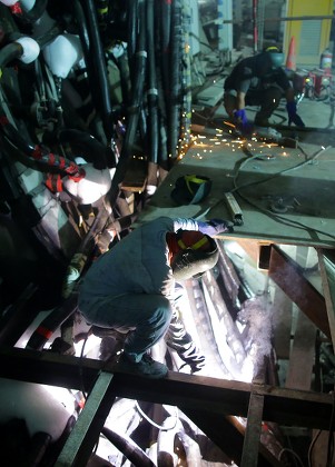 Laborer Uses Welding Machine Inside One Editorial Stock Photo - Stock ...