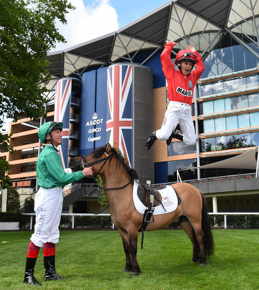 Rocco Dettori And His Dad Frankie Dettori During A Media Day At Ascot To Promote Olympia The London International Horse Show. Frankie Dettori Watches As Son Rocco Attempts A Dismount Dettori Style Off His Pony Called Beeswax. Horse Racing Feature Asc