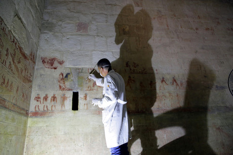 __COUNT__ Restoration work at the tomb of Ty in Saqqara complex, Giza ...