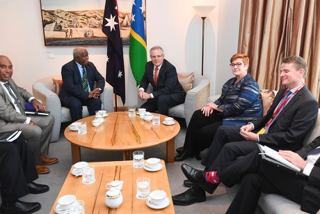 Prime Minister of Solomon Islands Rick Houenipwela visits Australia, Canberra - 13 Sep 2018