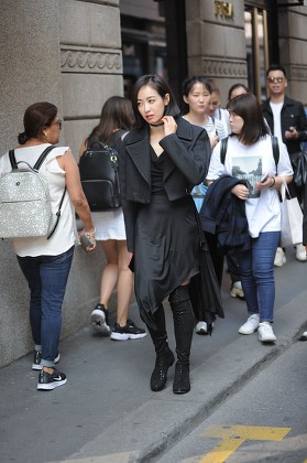 Victoria Song on set filming, Milan, Italy - 20 Sep 2018