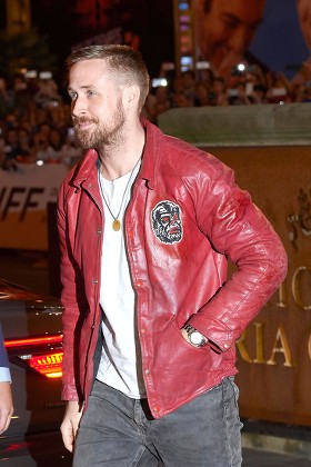 ryan gosling red leather jacket