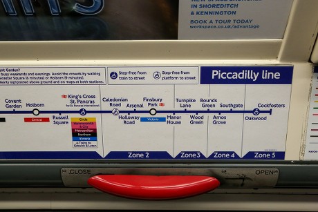 Piccadilly Line Train Arrives Piccadilly Circus Editorial Stock Photo ...