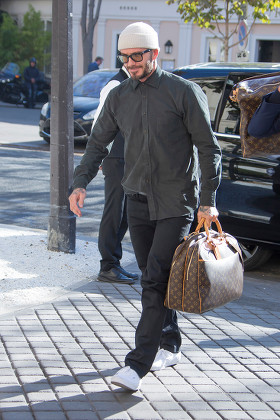 David Beckham Arriving His Hotel Vuitton Foto de stock de