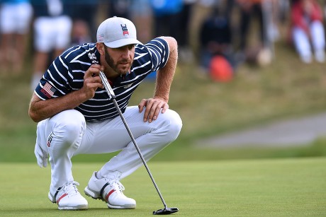 Dustin Johnson Usa Lines His Putt Editorial Stock Photo - Stock Image ...