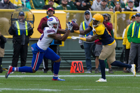 Green Bay, WI, USA. 30th Sep, 2018. Green Bay Packers cornerback Jaire  Alexander #23 celebrates an interception during the NFL Football game  between the Buffalo Bills and the Green Bay Packers at