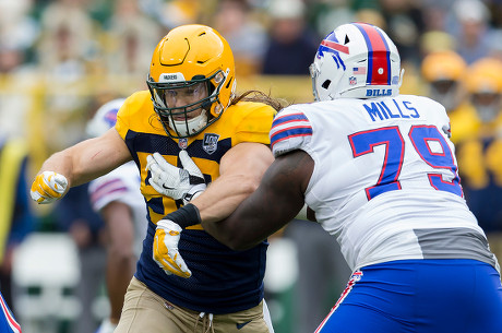 Green Bay, WI, USA. 30th Sep, 2018. Green Bay Packers cornerback Jaire  Alexander #23 celebrates an interception during the NFL Football game  between the Buffalo Bills and the Green Bay Packers at