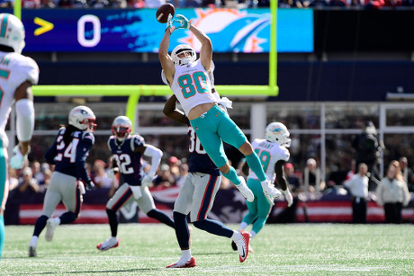 Foxborough, Massachusetts, USA. 30th Sep, 2018. Miami Dolphins center  Travis Swanson (66) comes off the field during the NFL game between the New  England Patriots and the Miami Dolphins held at Gillette