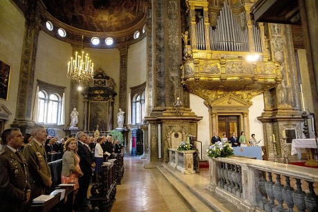 Family de Bourbon de Parme visiting the Steccata church, Parma, Italy - 29 Sep 2018