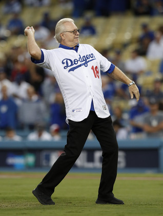 Russell Throws First Pitch at Dodger Stadium