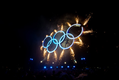 Olympic Rings Appear Air Lifted By Editorial Stock Photo - Stock Image ...