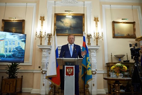 Russian Ambassador to Britain press conference in London, United Kingdom - 12 Oct 2018
