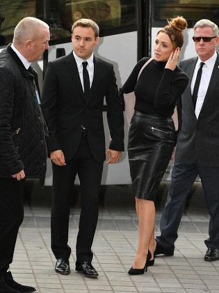 Alan Halsall .the Funeral Of Actress Liz Dawn Who Played 'vera Duckworth' In Itv Soap Drama Coronation Street Held At Salford Cathedral Greater Manchester. Actor Alan Halsall And Wife Lucy-jo Hudson.