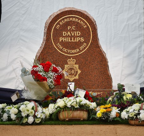 Liz Dawn Funeral. A Memorial To Pc David Phillips Of Merseyside Police Is Unveiled By Pm Theresa May (arriving) Is Met By Police Memorial Trust Chairman Geraldine Winner At Hamilton Square Gardens Birkenhead Merseyside.