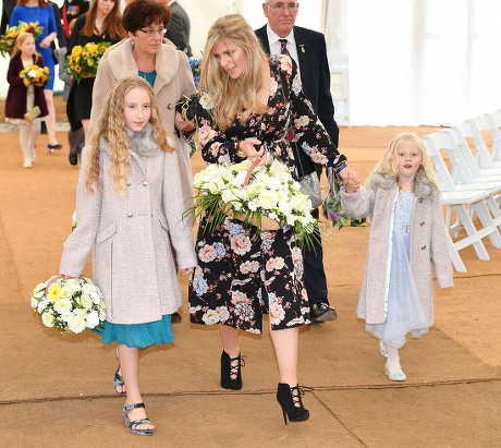 Jennifer Phillips . Pic Bruce Adams / Copy Hull - 12/10/17 Wife Jennifer Phillips Arrives With Daughters Abigail (l) And Sophie (r). - A Memorial To Murdered Pc David Phillips Of Merseyside Police Is Unveiled At Hamilton Square Gardens Birkenhead Mer