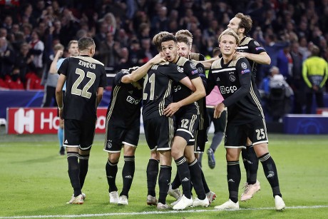 Ajax Amsterdam Players Celebrate 10 Against Editorial Stock Photo