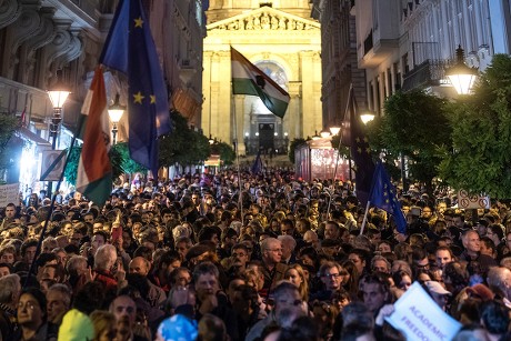 We Stand With CEU protest in Budapest, Hungary - 26 Oct 2018