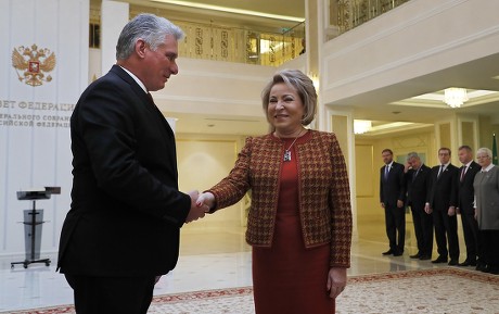 President of the State Council and Council of Ministers of Cuba Miguel Diaz-Canel Bermudez meets Russian Federation Council Speaker Valentina Matviyenko., Moscow - 02 Nov 2018