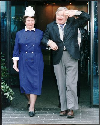 Benny Hill Leaving Cromwell Hospital. Matron Sees Him Off