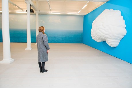 'John Baldessari, Brain/Cloud (Two Views): with Palm Tree and Seascape, 2009' installation, Marian Goodman Gallery, London, UK - 08 Nov 2018