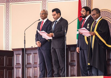 Maldive's New President Ibrahim Mohamed Solih's swearing-in ceremony in Male, Maldives - 17 Nov 2018