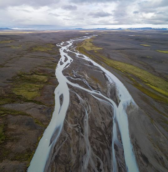 Drone Shot Tangled River Kjoelur Route Editorial Stock Photo - Stock ...