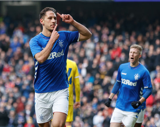 Nikola Katic Rangers Celebrates Scoring Header Editorial Stock Photo ...