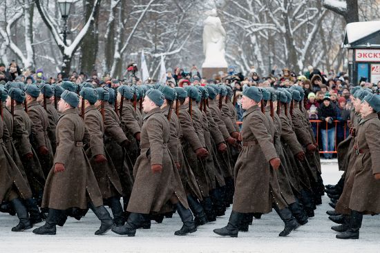 Russian Cadets Wearing Soviet Uniform Pass Editorial Stock Photo ...