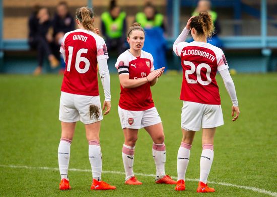 Dominique Bloodworth of Arsenal during an Arsenal Women away kit News  Photo - Getty Images