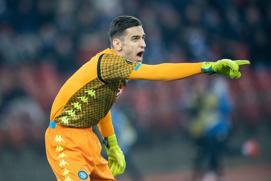 Napolis Goalkeeper Alex Meret Reacts During Editorial Stock Photo ...