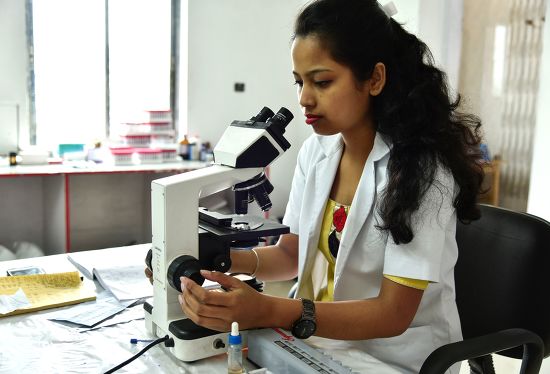 Laboratory Technician Looking Blood Samples By Editorial Stock Photo ...