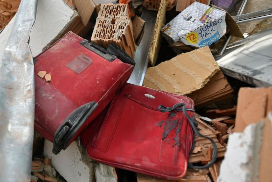 Suitcase Lies Debris Exploded House Rettenbach Editorial Stock Photo ...
