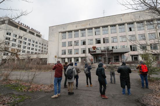 Visitors Tourists Attend Tour Abandoned City Editorial Stock Photo ...