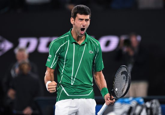 Novak Djokovic Celebrates Victory After Winning Editorial Stock Photo ...