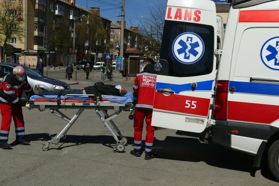 Emts Put Patient On Stretcher Into Editorial Stock Photo - Stock Image ...