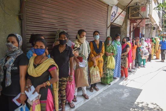 People Standing Queue Get Ration Distributed Editorial Stock Photo ...