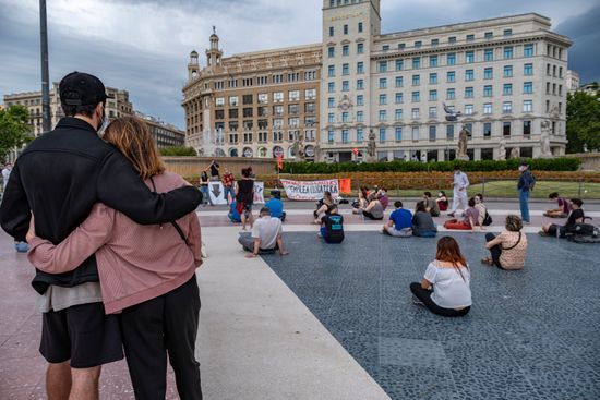 Couple Hugs During Assembly After Months Editorial Stock Photo - Stock ...