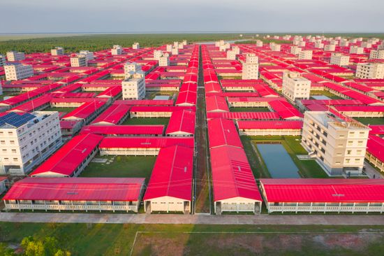 Brightly Coloured Red Rooftops Look Like Editorial Stock Photo - Stock ...