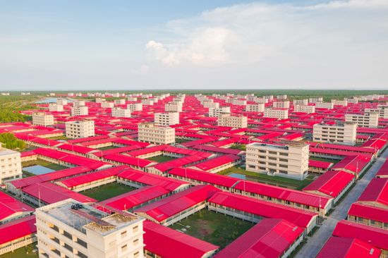 Brightly Coloured Red Rooftops Look Like Editorial Stock Photo - Stock ...