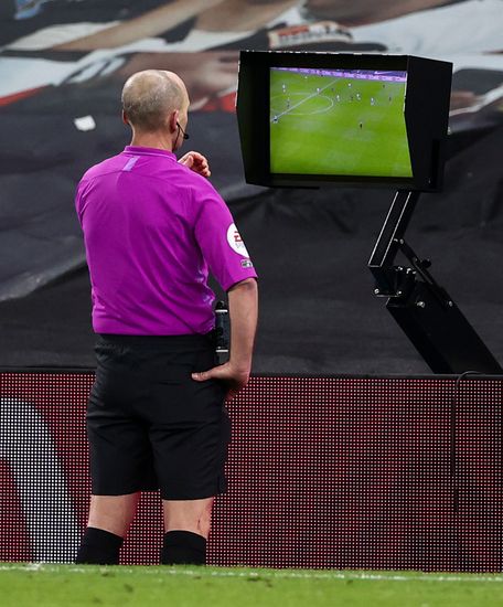 Referee Mike Dean Looks Var Foul Editorial Stock Photo - Stock Image ...