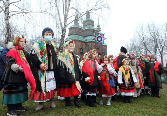 Children Traditional Ukrainian Clothes Carnival Costumes Editorial ...