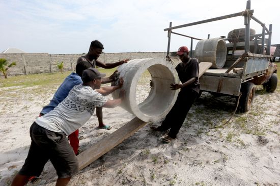 Men Offload Culverts Construction Site Johnsonville Editorial Stock ...