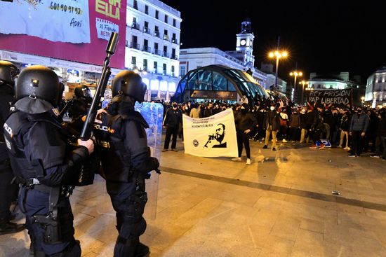 Madrid Riots Thousands Demand Pablo Hasel Editorial Stock Photo - Stock ...