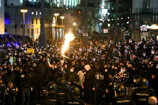 Madrid Riots Thousands Demand Pablo Hasel Editorial Stock Photo - Stock ...