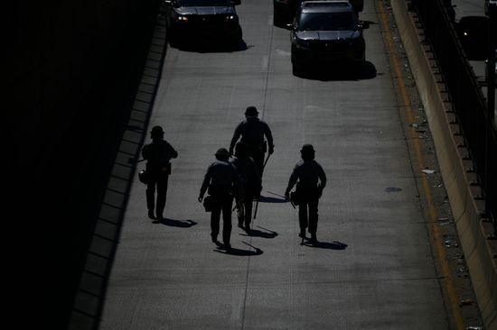 State Troopers Riot Gear Walk Blocked Editorial Stock Photo - Stock ...